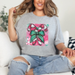 Wholesale Colorful Candy Cane Graphic Tee - Grey Tee