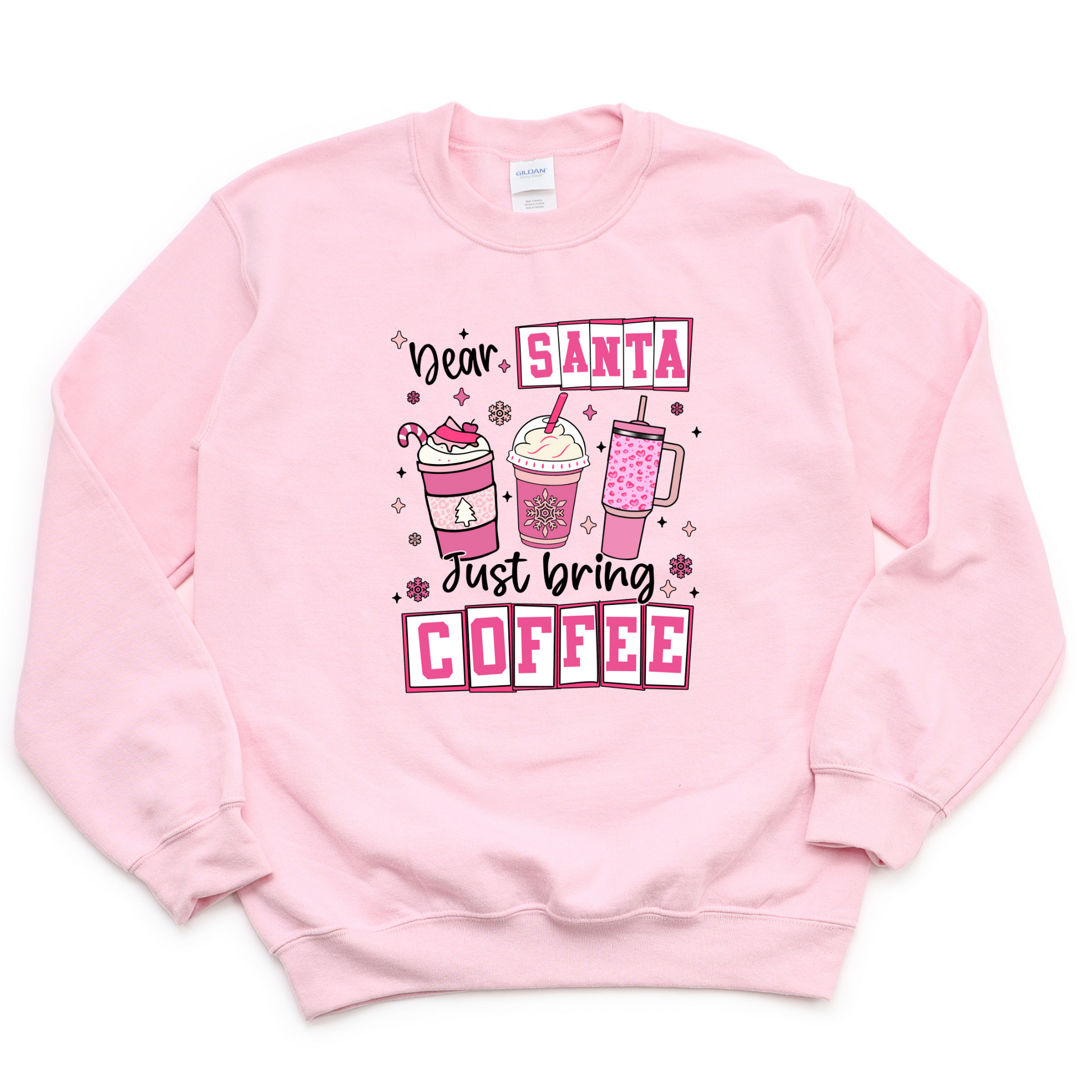 Wholesale Santa Just Bring Coffee - Pink Tee