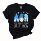 Wholesale Let it snow Gnomes Graphic Tee - Black Tee