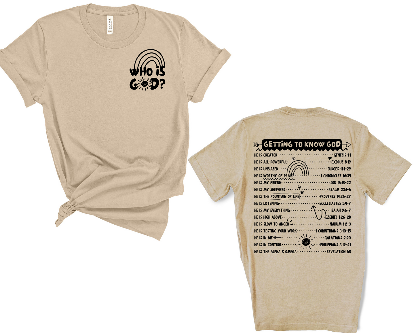 Wholesale Who is God Graphic Tee - Tan