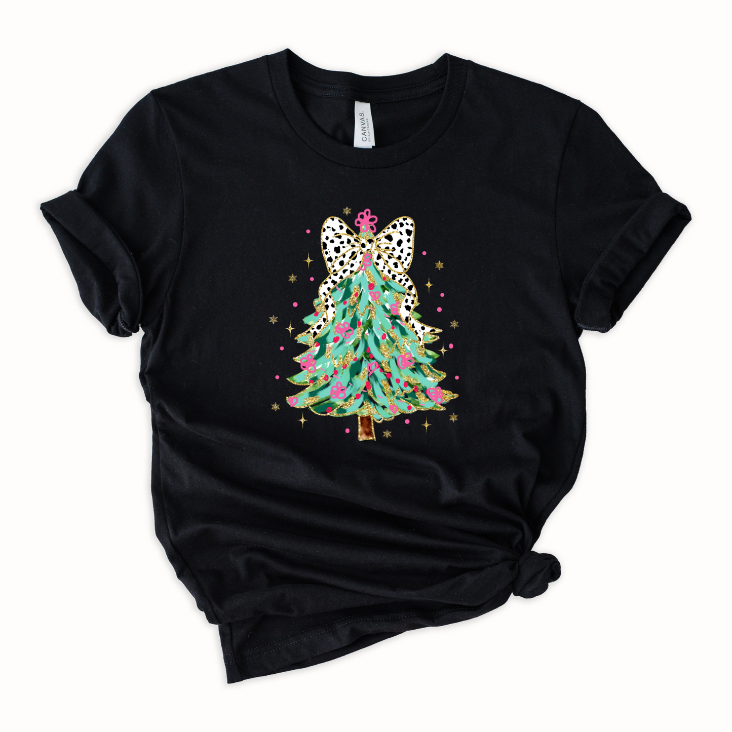 Wholesale Girly Christmas Tree Coquette - Black Sweatshirt