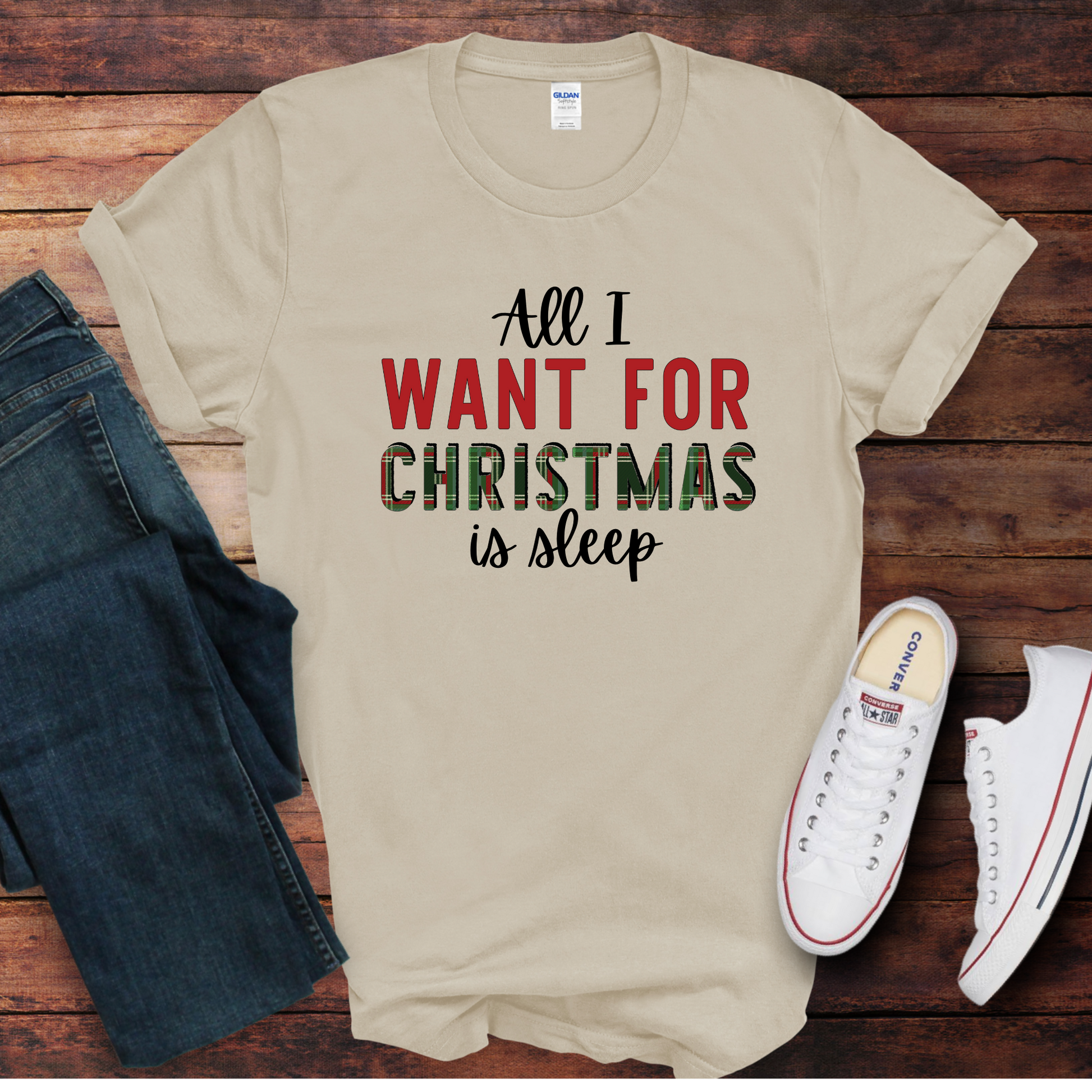 Wholesale All I want for Christmas is sleep Graphic Tee - Grey Sweatshirt