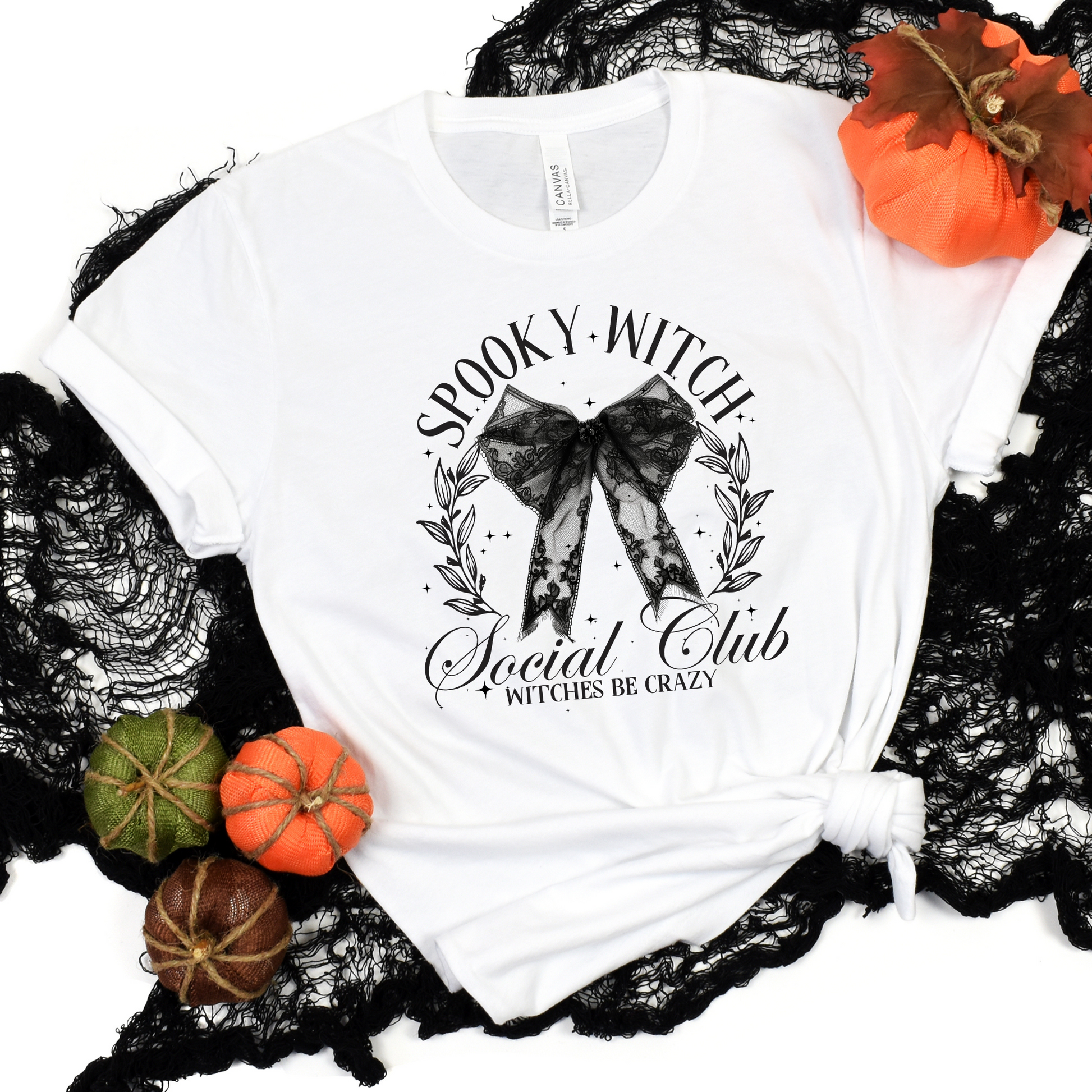 Wholesale Spooky Witch Social Club Graphic Tee - White Tee