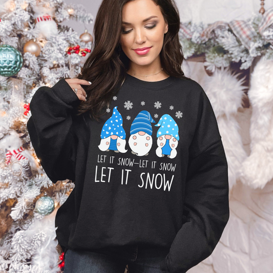 Wholesale Let it snow Gnomes Graphic Tee - Black Sweatshirt