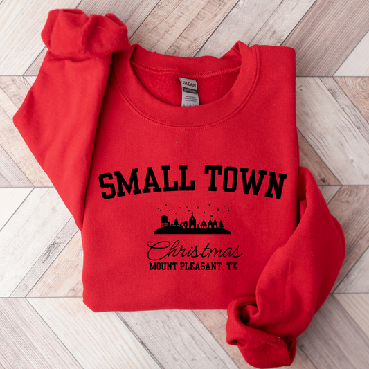 Wholesale Small Town Christmas Custom - Red Sweatshirt