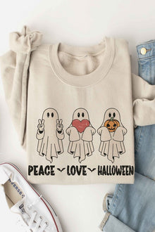  PEACE LOVE HALLOWEEN Graphic Sweatshirt