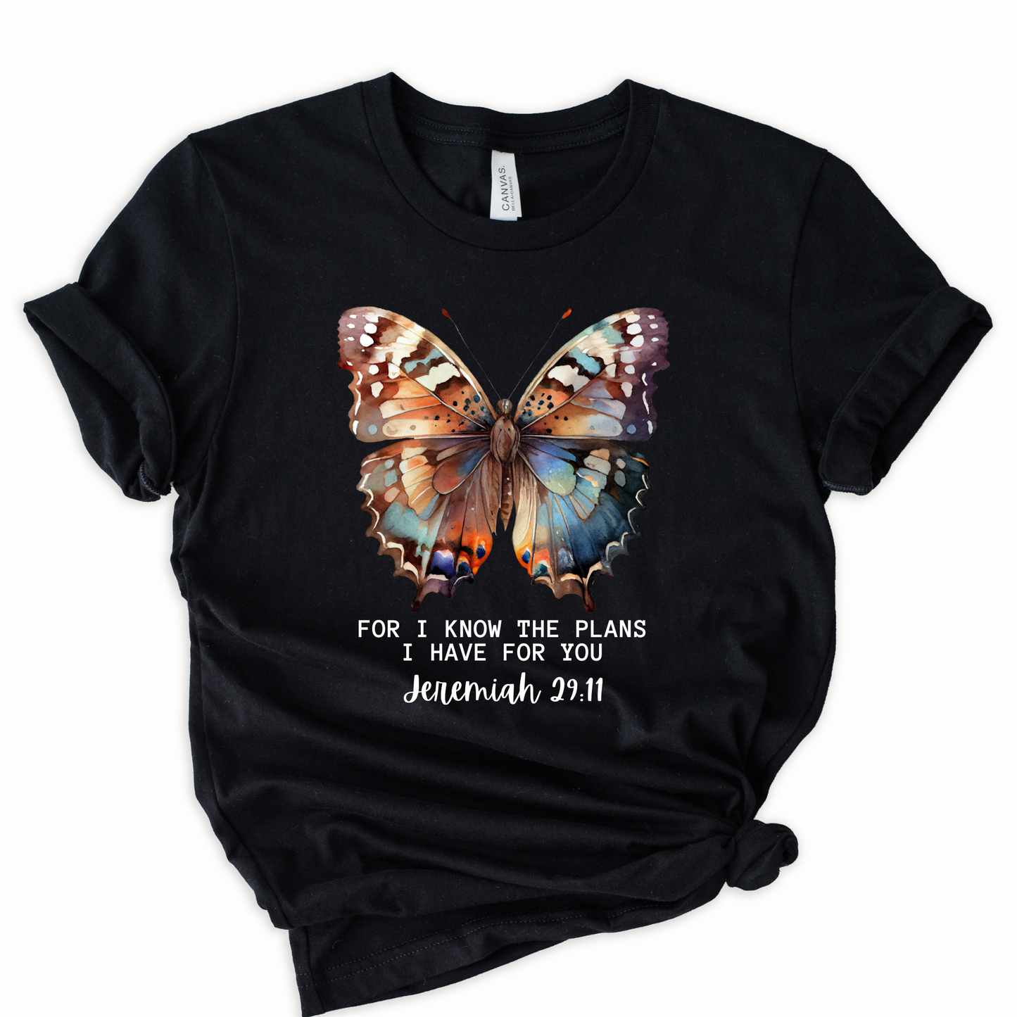 Wholesale The plans I have for you Graphic Tee - Black Tee