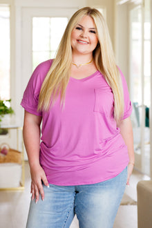  Absolute Favorite V-Neck Top in Orchid