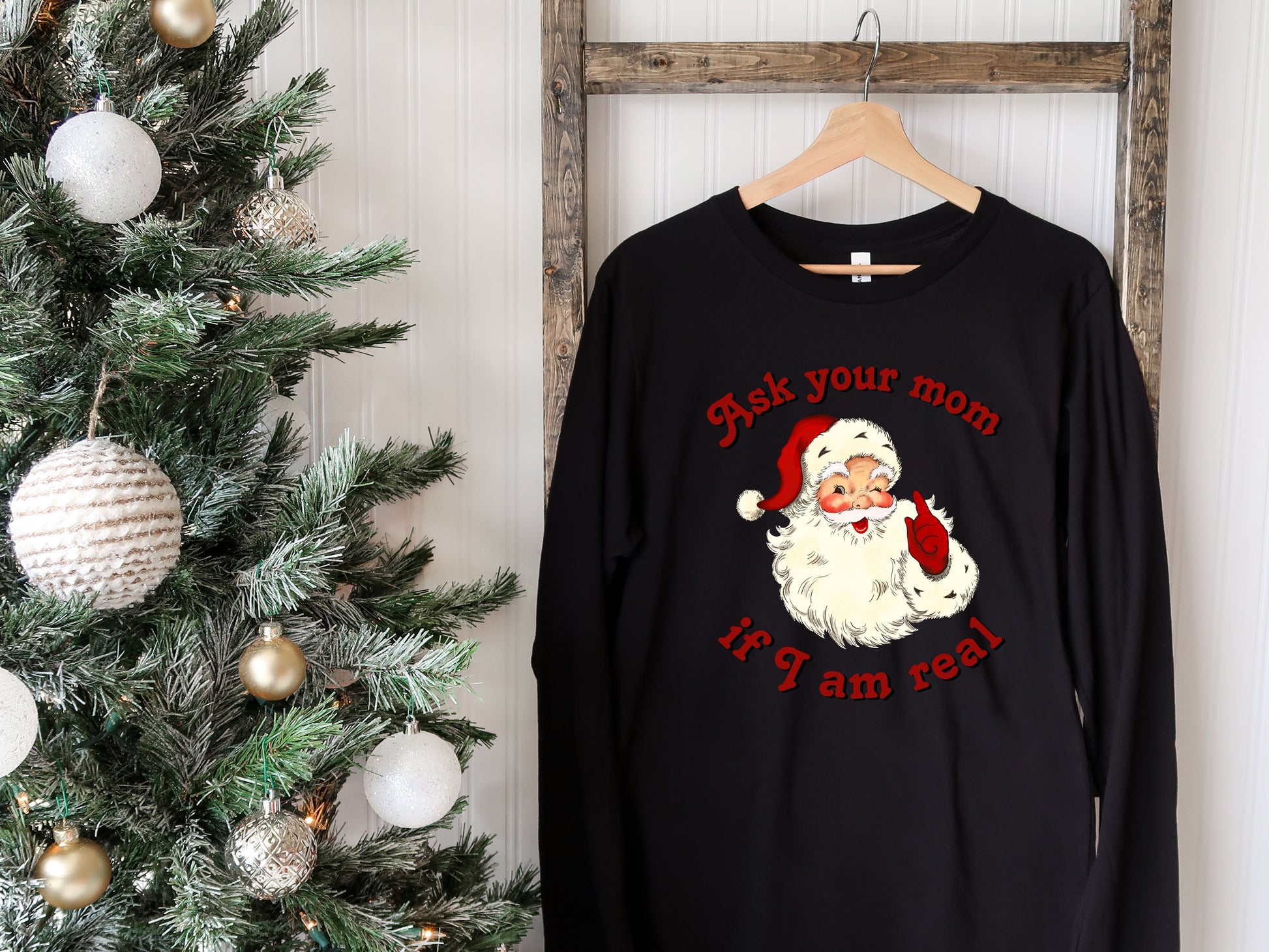 Wholesale Ask your mom Graphic Tee - Black Long Sleeve