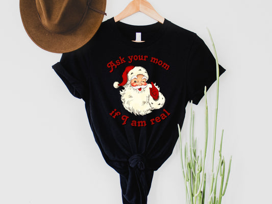 Wholesale Ask your mom Graphic Tee - Black