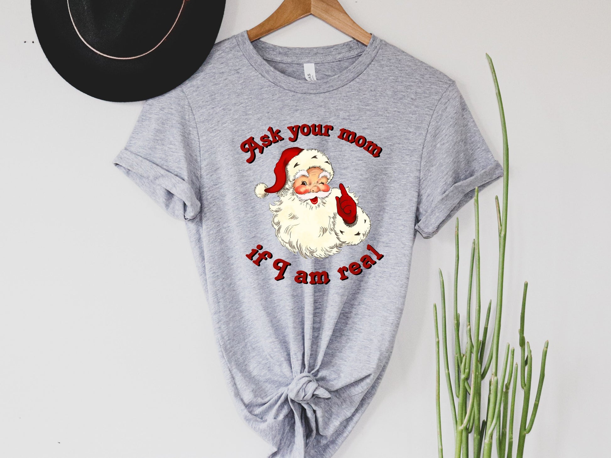 Wholesale Ask your mom Graphic Tee - Heathered Grey