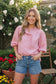 Pretty in Pink Puff Sleeve Button Top