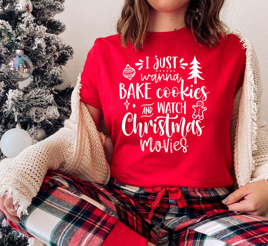 Wholesale Cookies & Christmas Movies Graphic Tee - Black