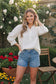 Pretty in White Puff Sleeve Button Top