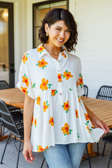  Blissed Out Button Up Babydoll Tunic