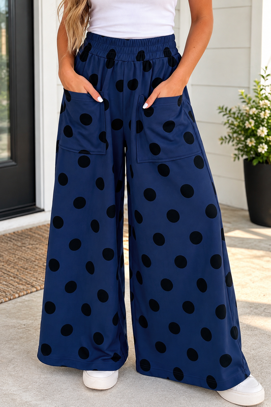 Dotting Around Wide Leg Pants