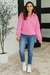 Bonbon Delight Half Zip Pullover in Pink