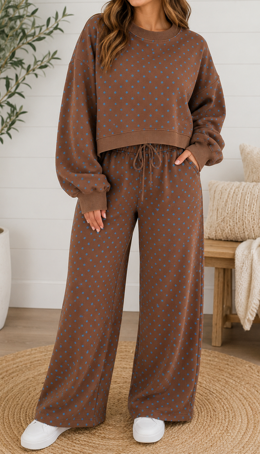Mocha Dot Lounge Set
