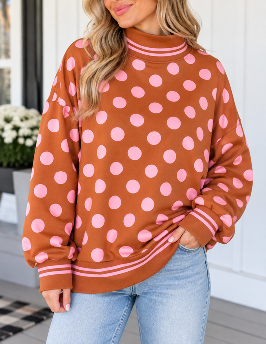 Cocoa & Blush Polka Dot Sweatshirt