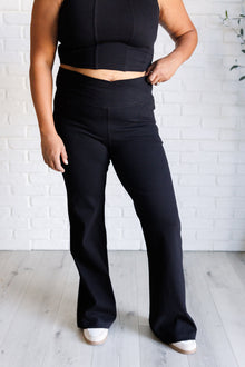  Building Habits Twill Flared Crossover Waist Pant in Black