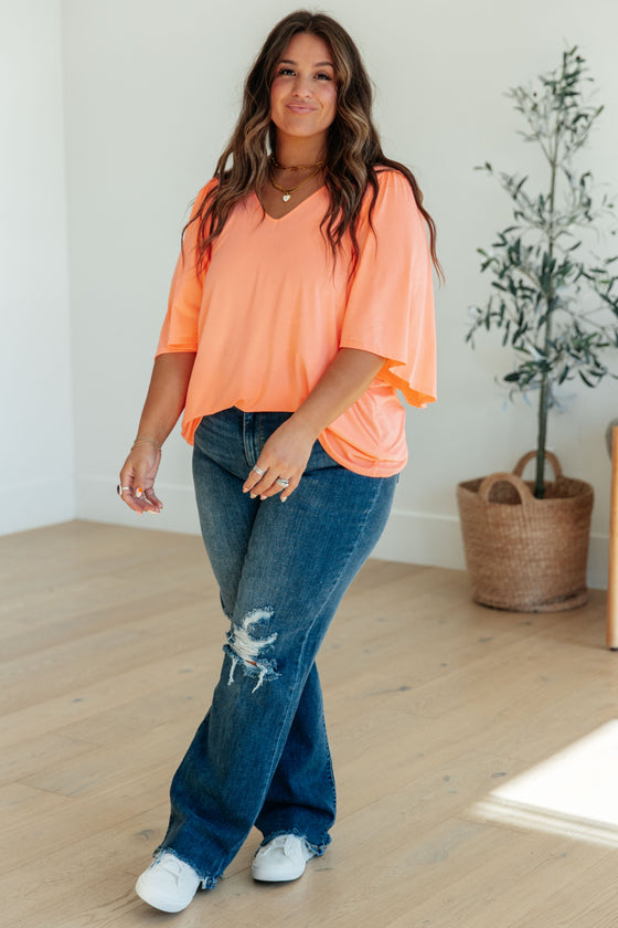 Cali Blouse in Neon Orange