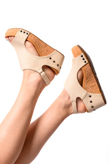  Carley Wedge Sandals in Cream