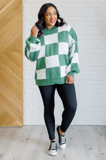  Check Yourself Checkered Sweater in Green