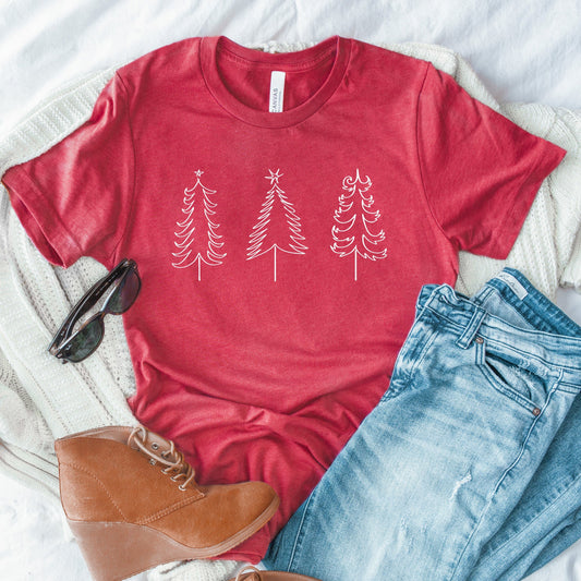 Wholesale Christmas Trees Graphic Tee - Forest Green