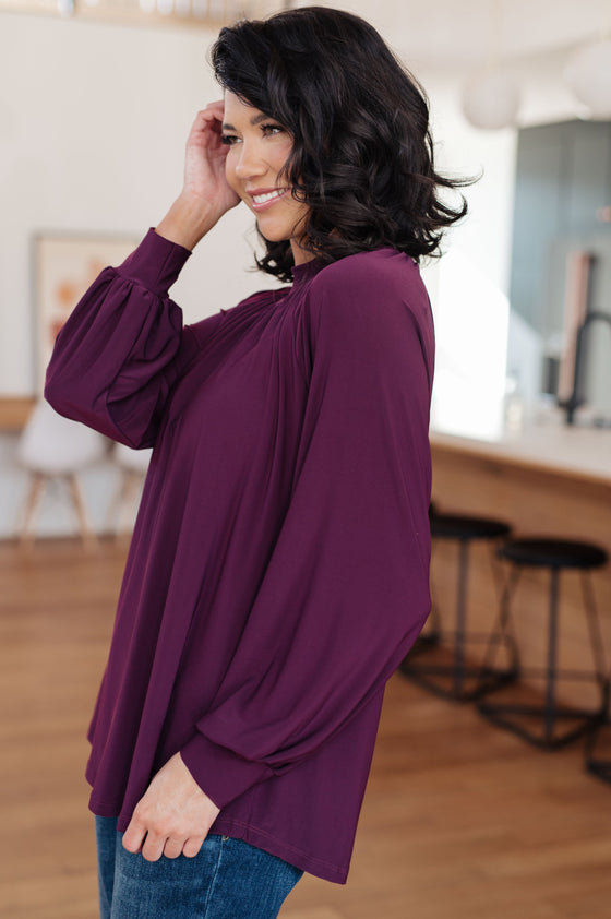 Closing Time Mock Neck Blouse