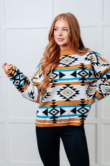  Desert Vibes Geometric Striped Sweater