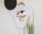 Wholesale Floral Skull Graphic Tee - Black