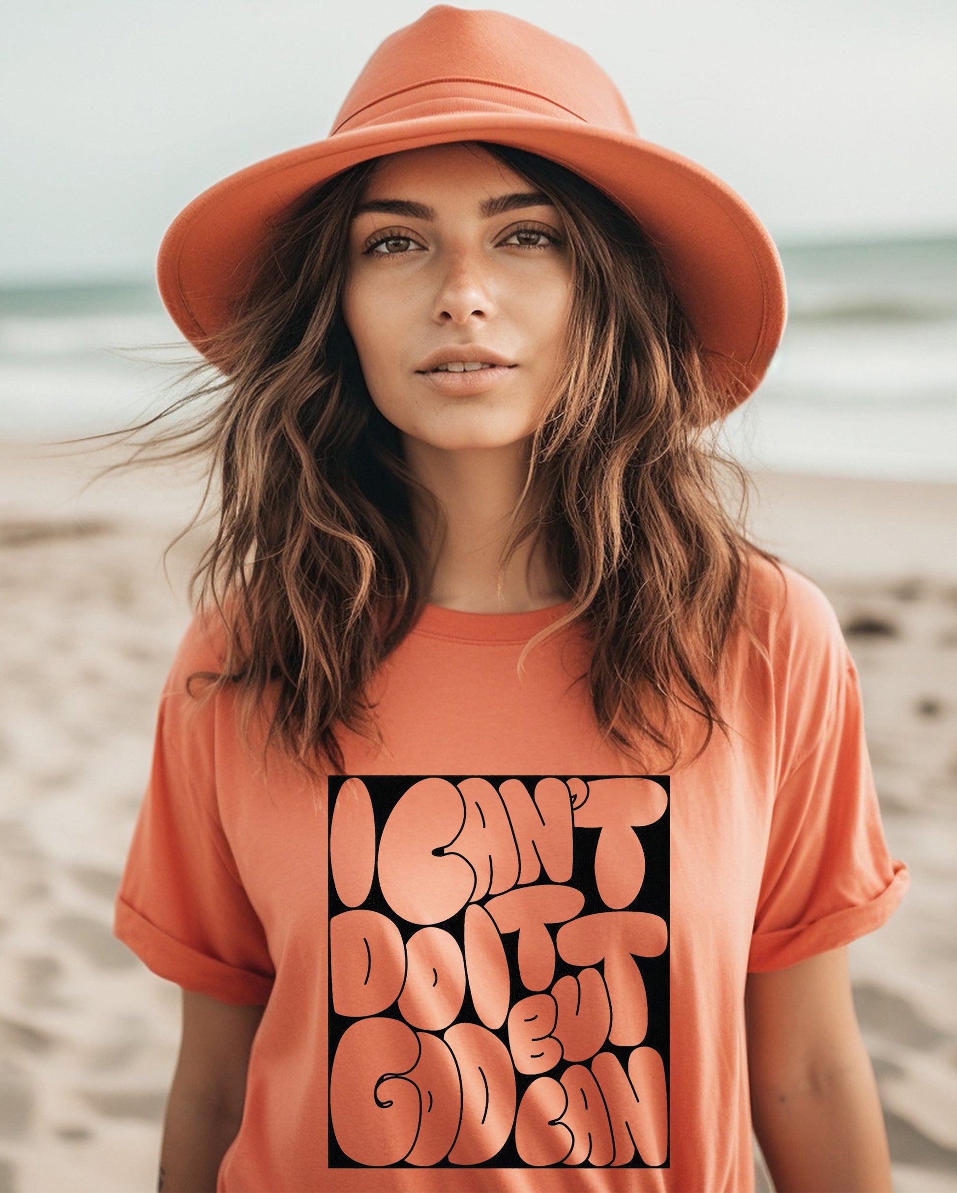 Wholesale God Can Graphic Tee - Coral