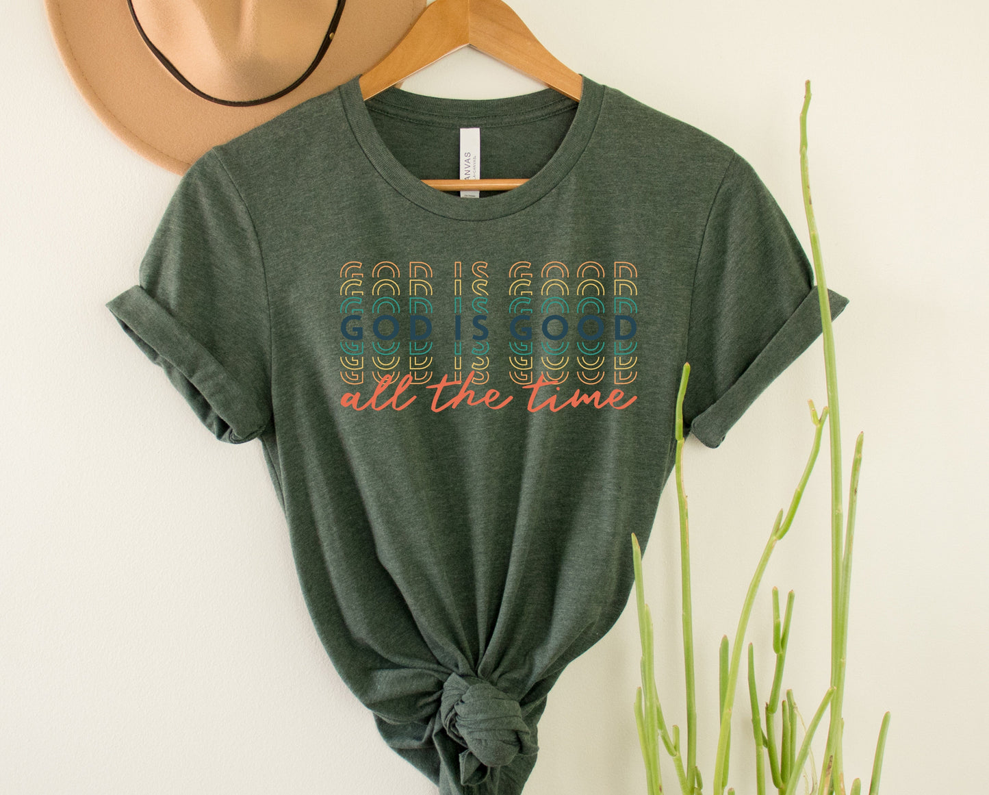 Wholesale God is Good Graphic Tee - Heather Forest