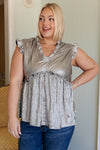 Shine On Metallic Peplum Top