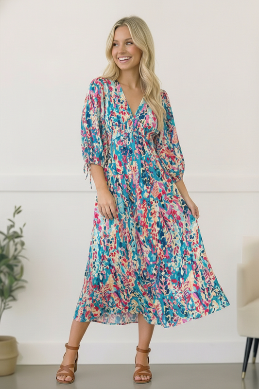 Pop of Paradise Turquoise Dress