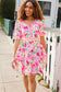Beautiful You Rose Floral Print Ric Rack Trim Babydoll Dress