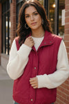 Cranberry Cozy Puffer Vest