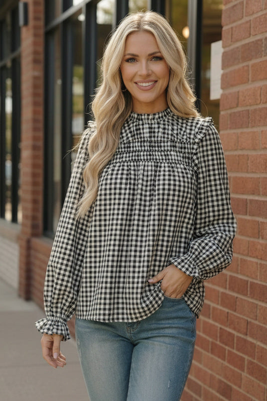 Wildwood Check White Smock