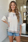 Floral Patchwork Waffle Knit Top