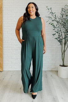  Hilary Wide Leg Jumpsuit in Green