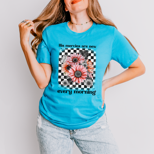 Wholesale His mercies are new Graphic Tee - Grey Tee