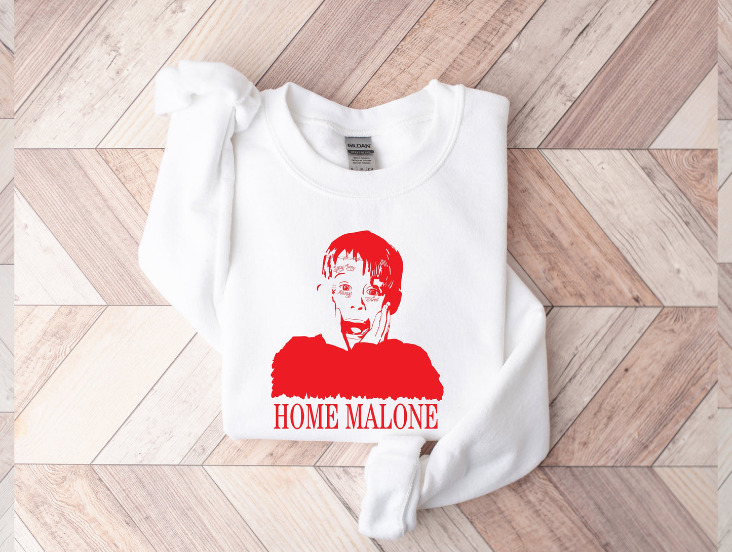 Wholesale Home Malone Graphic Tee - White Sweatshirt