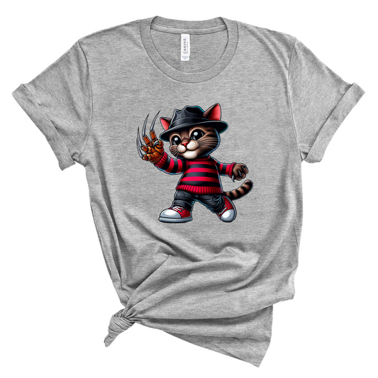 Wholesale Horror Kitty Claws Graphic Tee - Grey Tee
