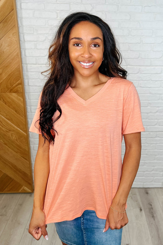 I Don't Have to Choose V-Neck Tee in Apricot Ice