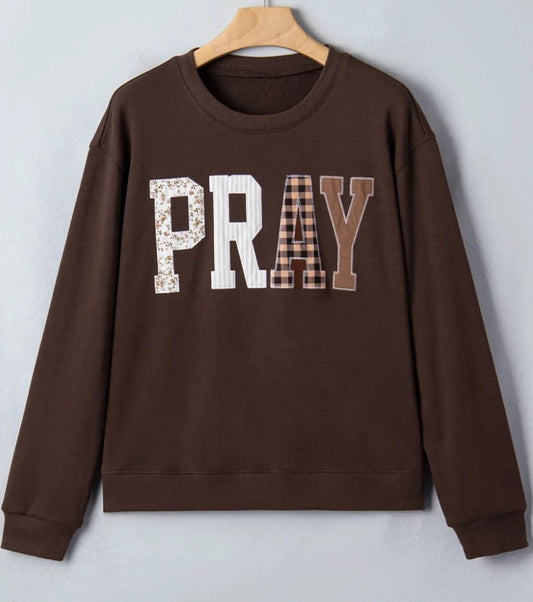 Pray Patchwork Pullover