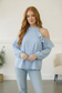 Skies of Serenity Ruffle Swiss Dot Blouse