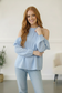 Skies of Serenity Ruffle Swiss Dot Blouse