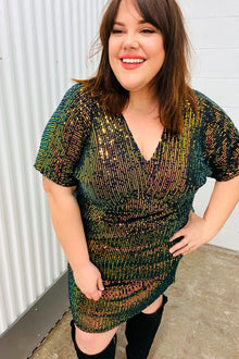  A Night To Remember Black Effervescence Sequin V Neck Dress