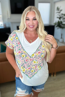  To Rock a Rhyme Color Block Top in Pink Floral