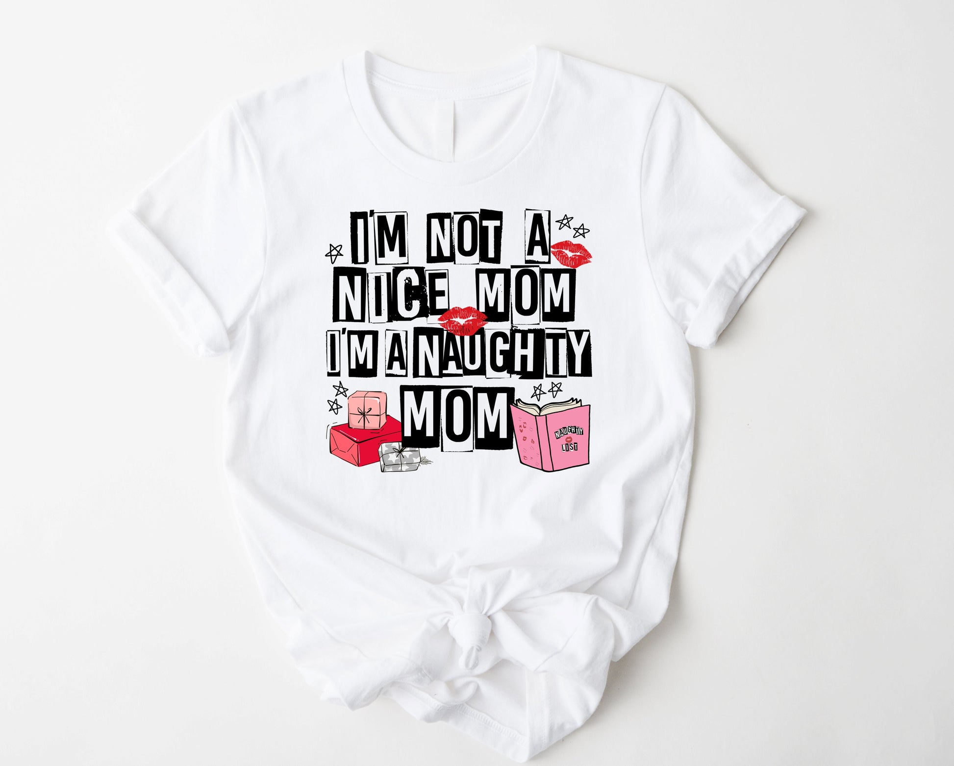 Wholesale I'm a Naughty Mom Graphic Tee - Pink